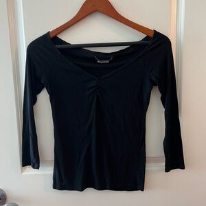 Reformation Ribbed Ruched Front Top